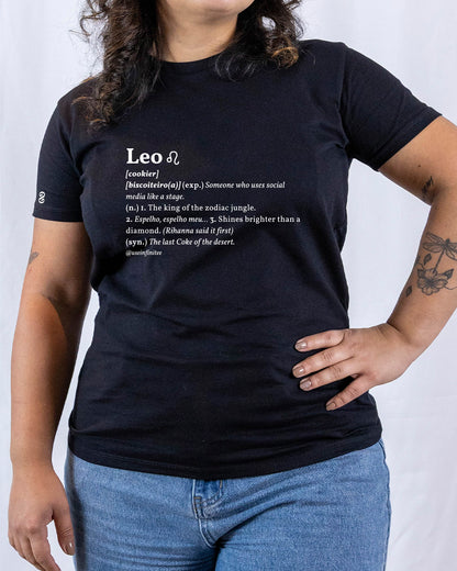 Leo Basic White/Black Unisex T-shirt