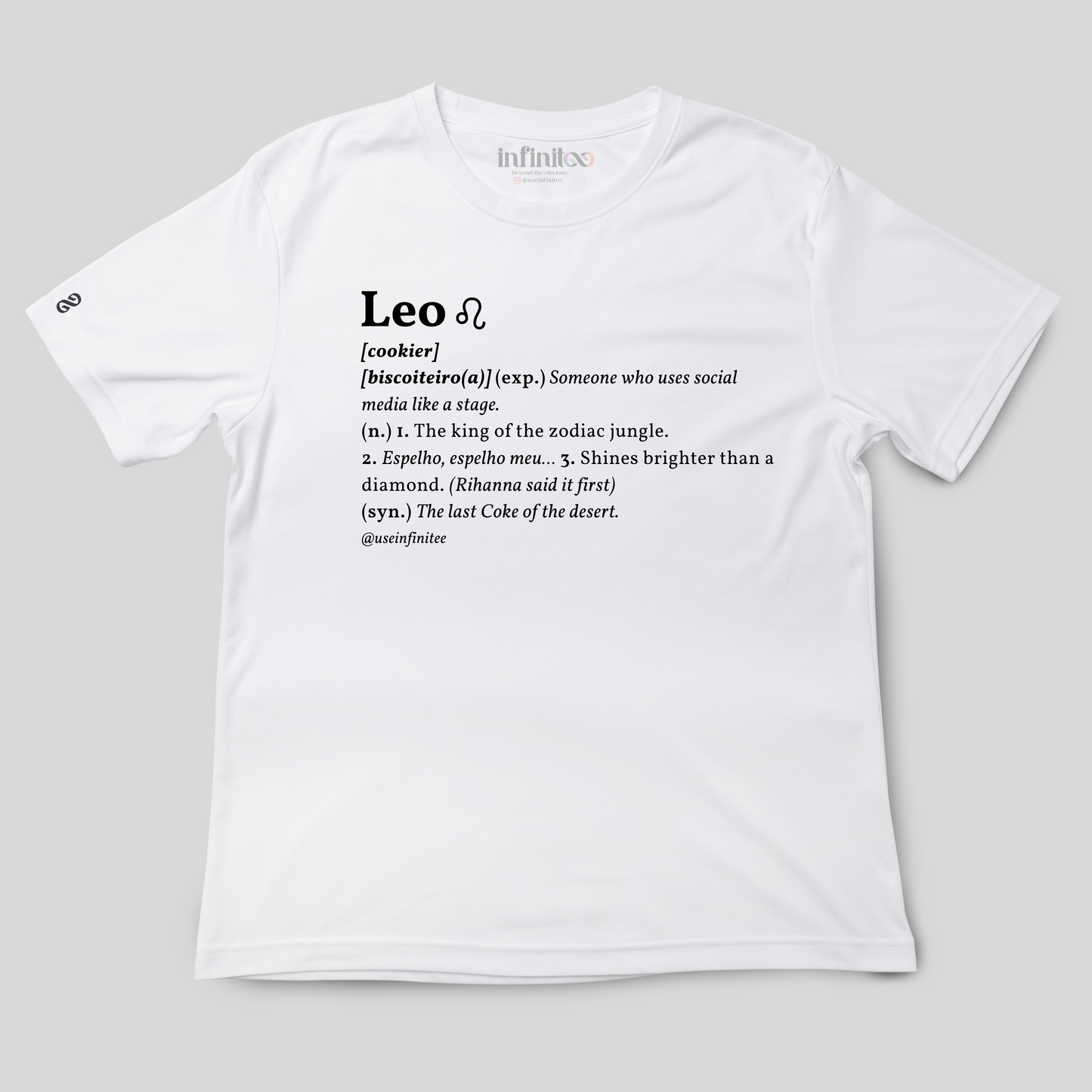Leo Basic White/Black Unisex T-shirt