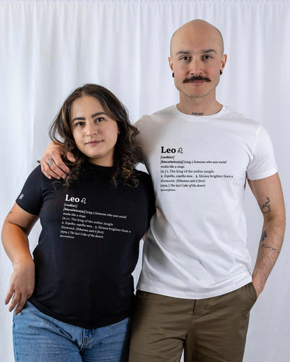 Leo Basic White/Black Unisex T-shirt