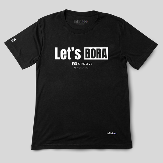 Let's Bora White/Black Unisex Basic T-shirt