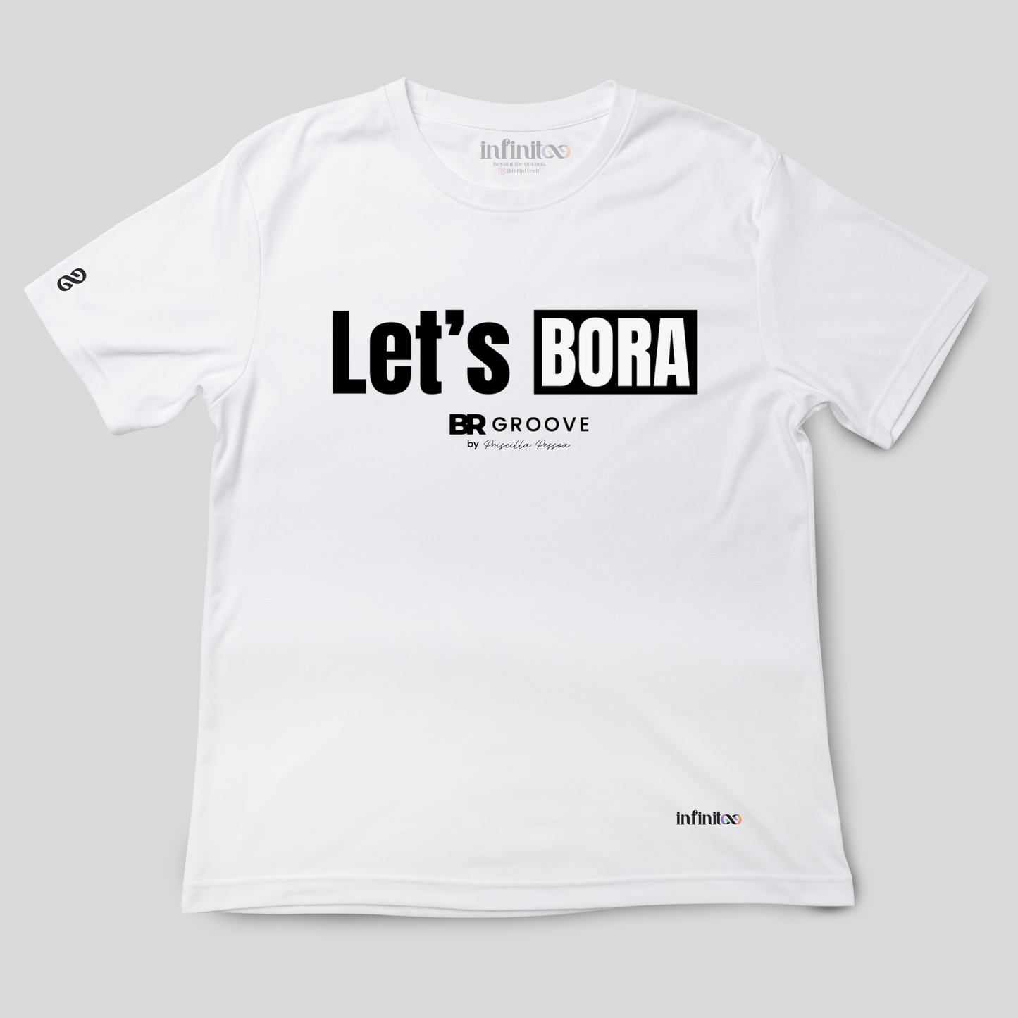 Let's Bora White/Black Unisex Basic T-shirt