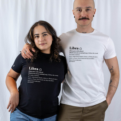 Libra Basic White/Black Unisex T-shirt