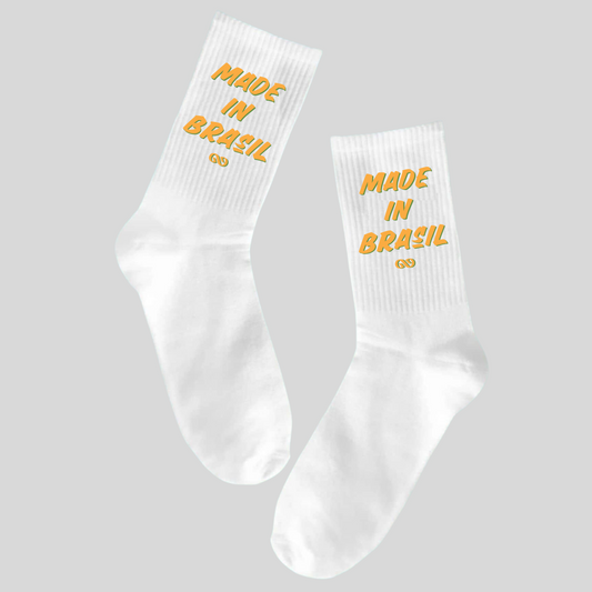 Made in Brasil Black/White Crew Unisex Socks