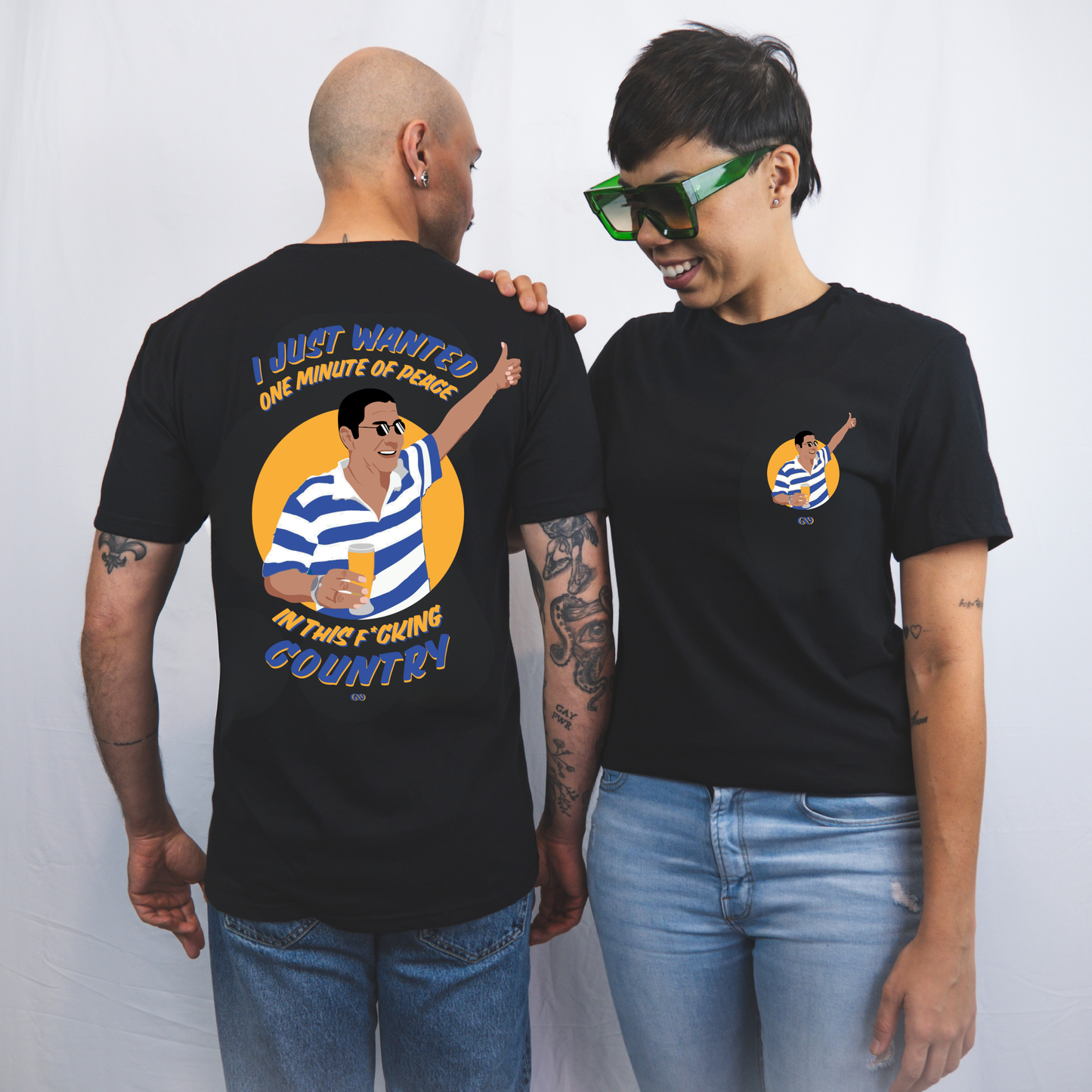 Zeca Basic White/Black Unisex T-shirt