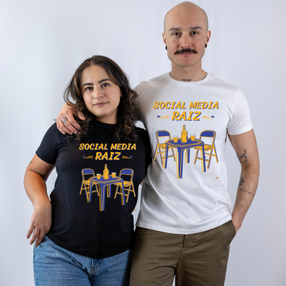 Social Media Raiz Basic White/Black Unisex T-shirt