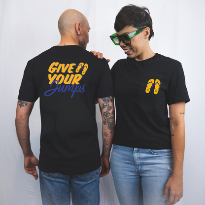 Give Your Jumps Basic White/Black Unisex T-shirt