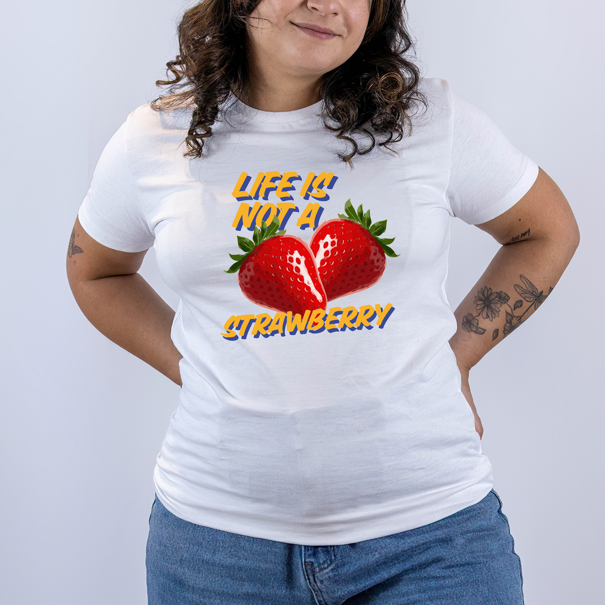 Life is not a Strawberry Basic White/Black Unisex T-shirt