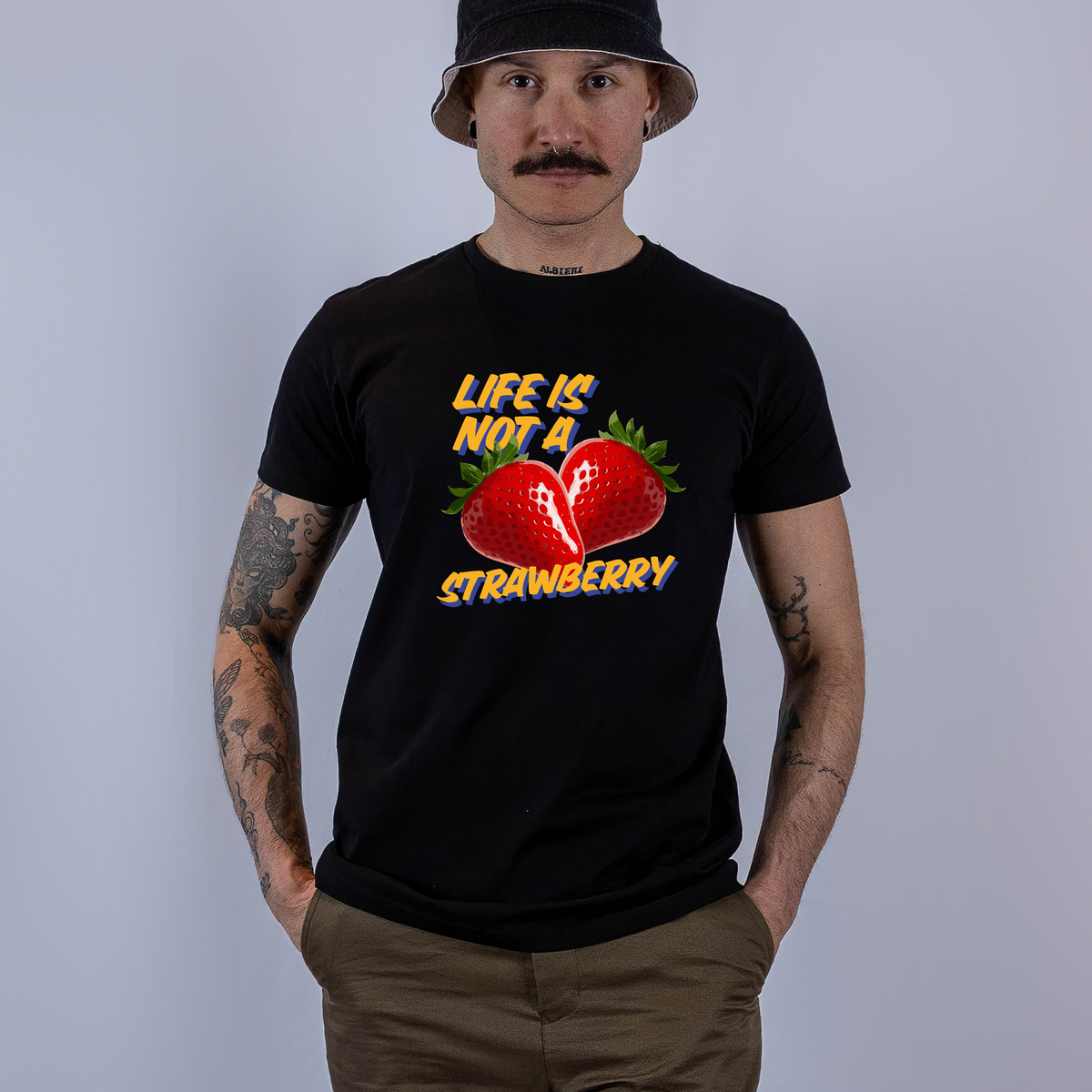 Life is not a Strawberry Basic White/Black Unisex T-shirt