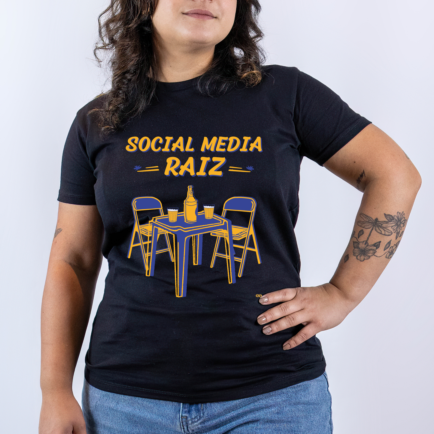 Social Media Raiz Basic White/Black Unisex T-shirt
