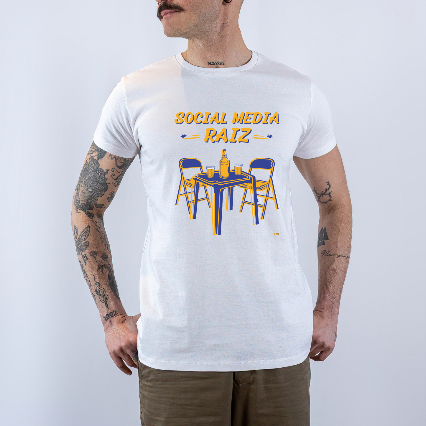 Social Media Raiz Basic White/Black Unisex T-shirt