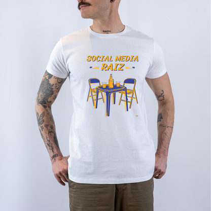 Social Media Raiz Basic White/Black Unisex T-shirt