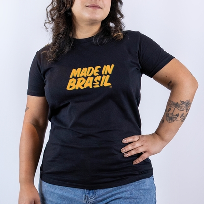 Made in Brasil Basic White/Black Unisex T-shirt