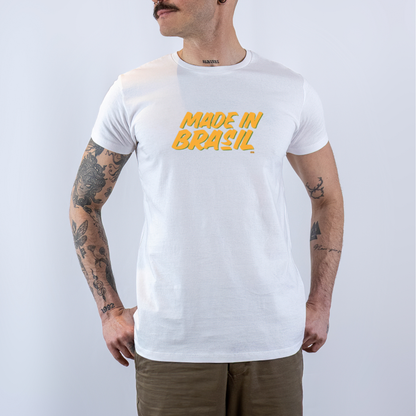 Made in Brasil Basic White/Black Unisex T-shirt