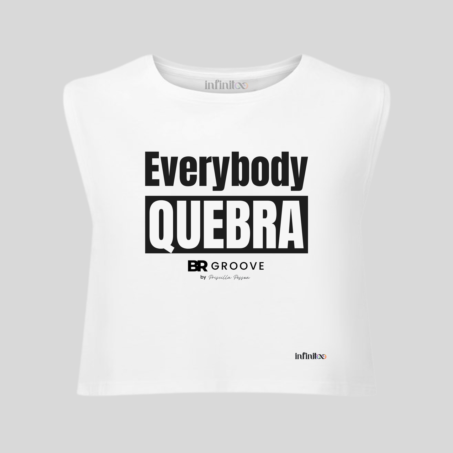 Everybody Quebra White/Black Unisex Cropped