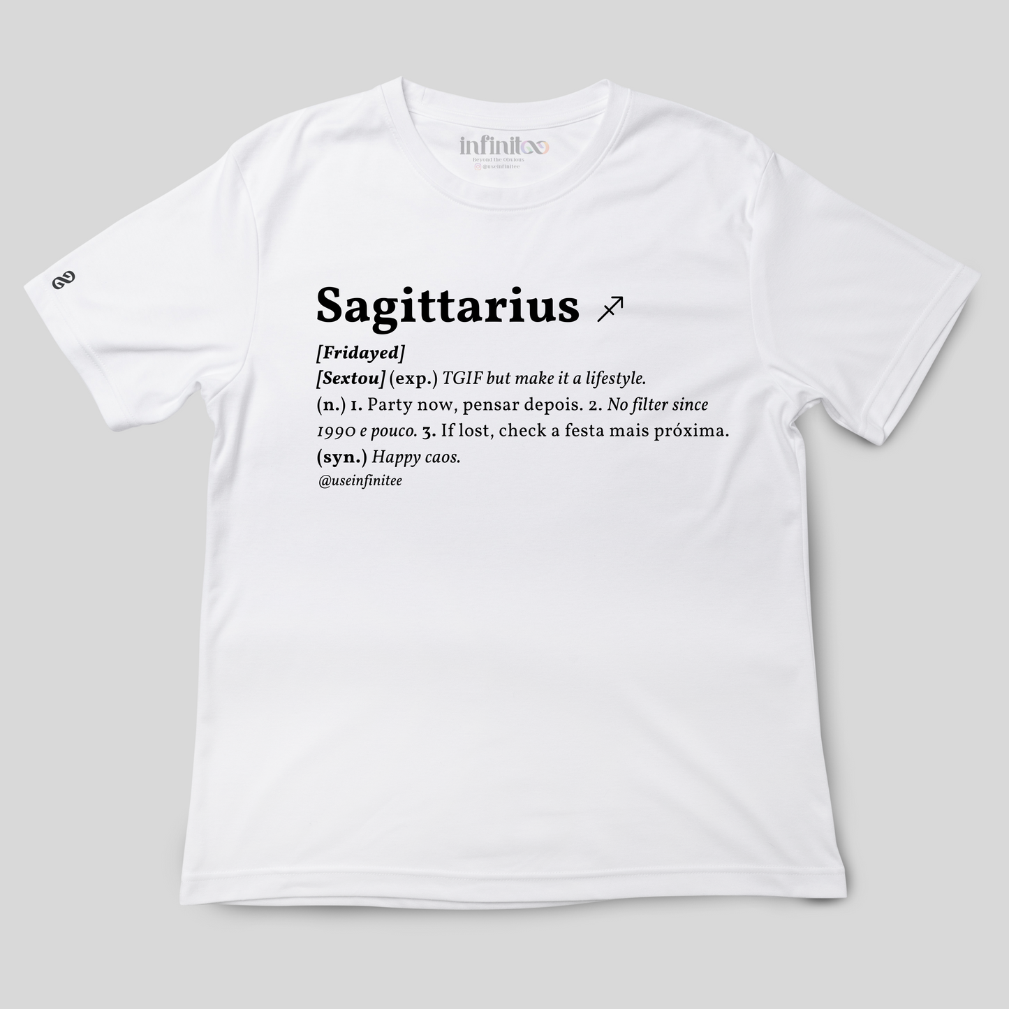 Sagittarius Basic White/Black Unisex T-shirt