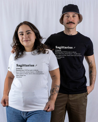 Sagittarius Basic White/Black Unisex T-shirt