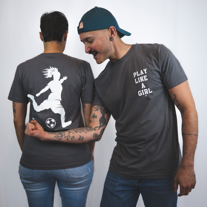 Play Like a Girl Basic Grey Unisex T-shirt