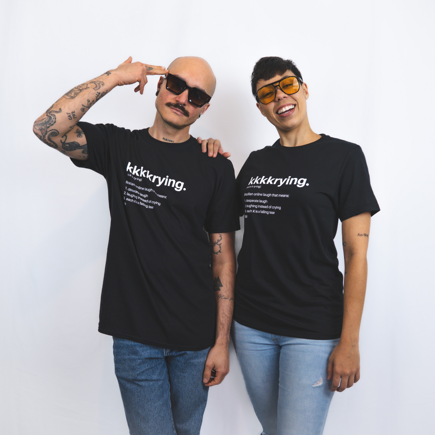 Unisex Kkkkrying Basic Black T-shirt
