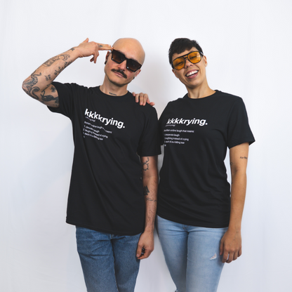 Unisex Kkkkrying Basic Black T-shirt