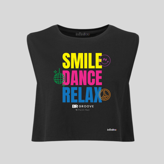 Smile Dance Relax Organic Cotton Cropped