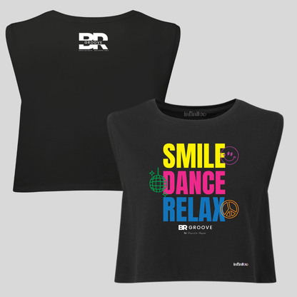 Smile Dance Relax Organic Cotton Cropped Tank