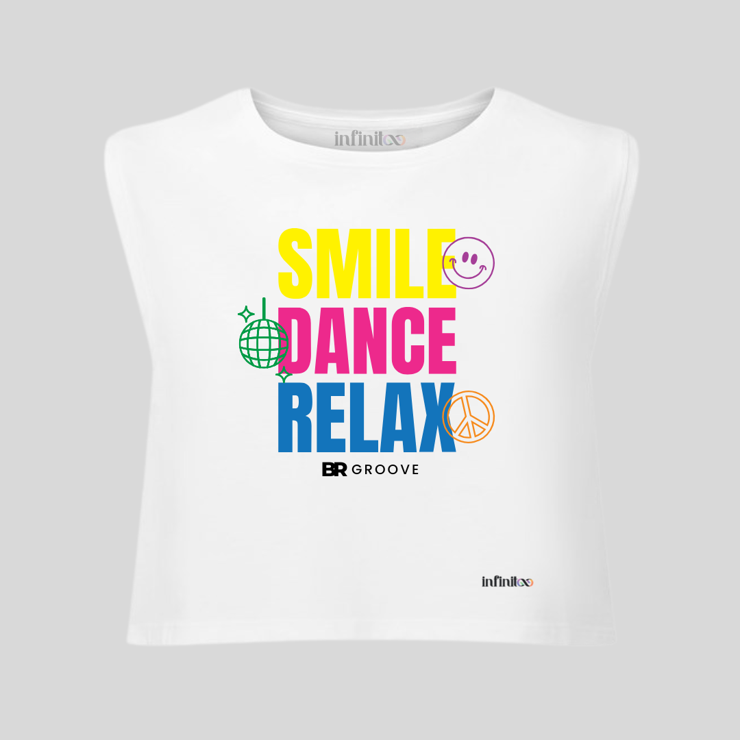 Smile Dance Relax Organic Cotton Cropped Tank