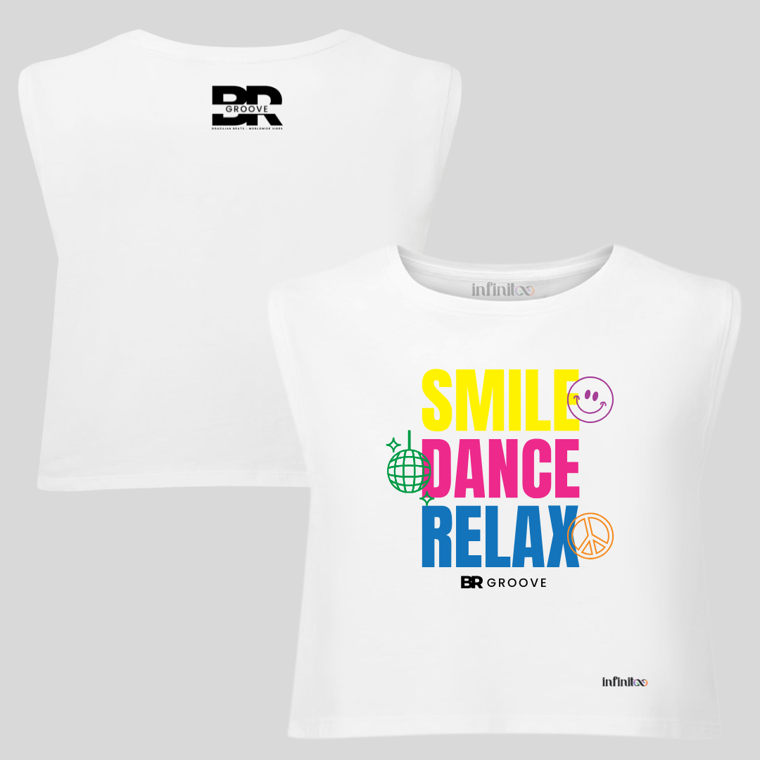 Smile Dance Relax Organic Cotton Cropped Tank