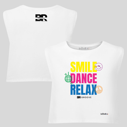 Smile Dance Relax Organic Cotton Cropped Tank