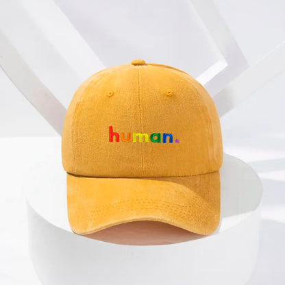 Human Stonewashed Embroidered Hat