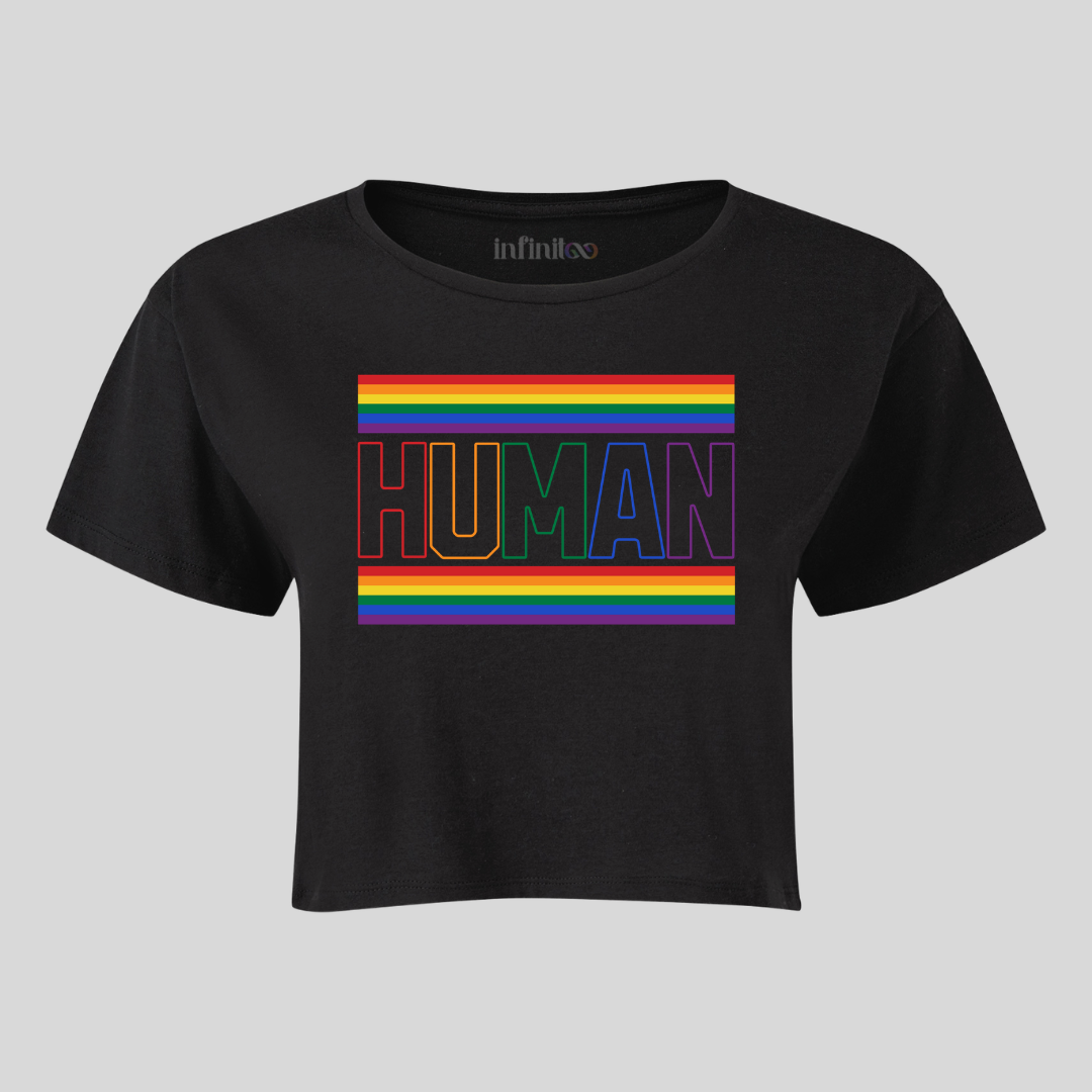 Human Premium Cotton Cropped T-Shirt