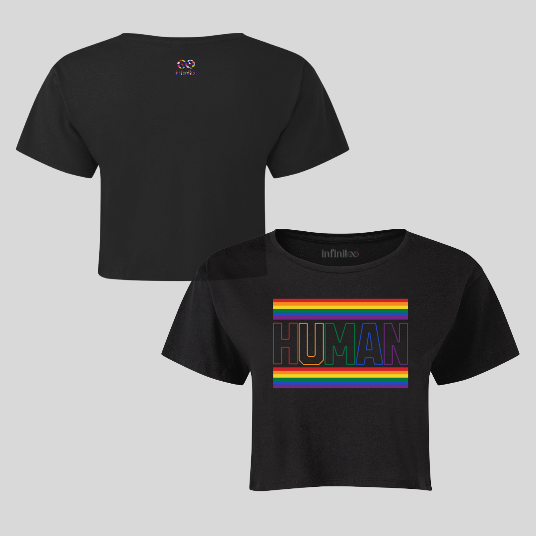 Human Premium Cotton Cropped T-Shirt