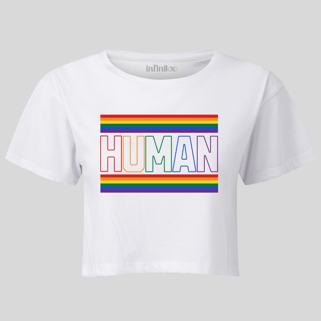 Human Premium Cotton Cropped T-Shirt
