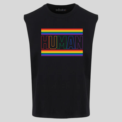 Human Premium Cotton Sleeveless Tee