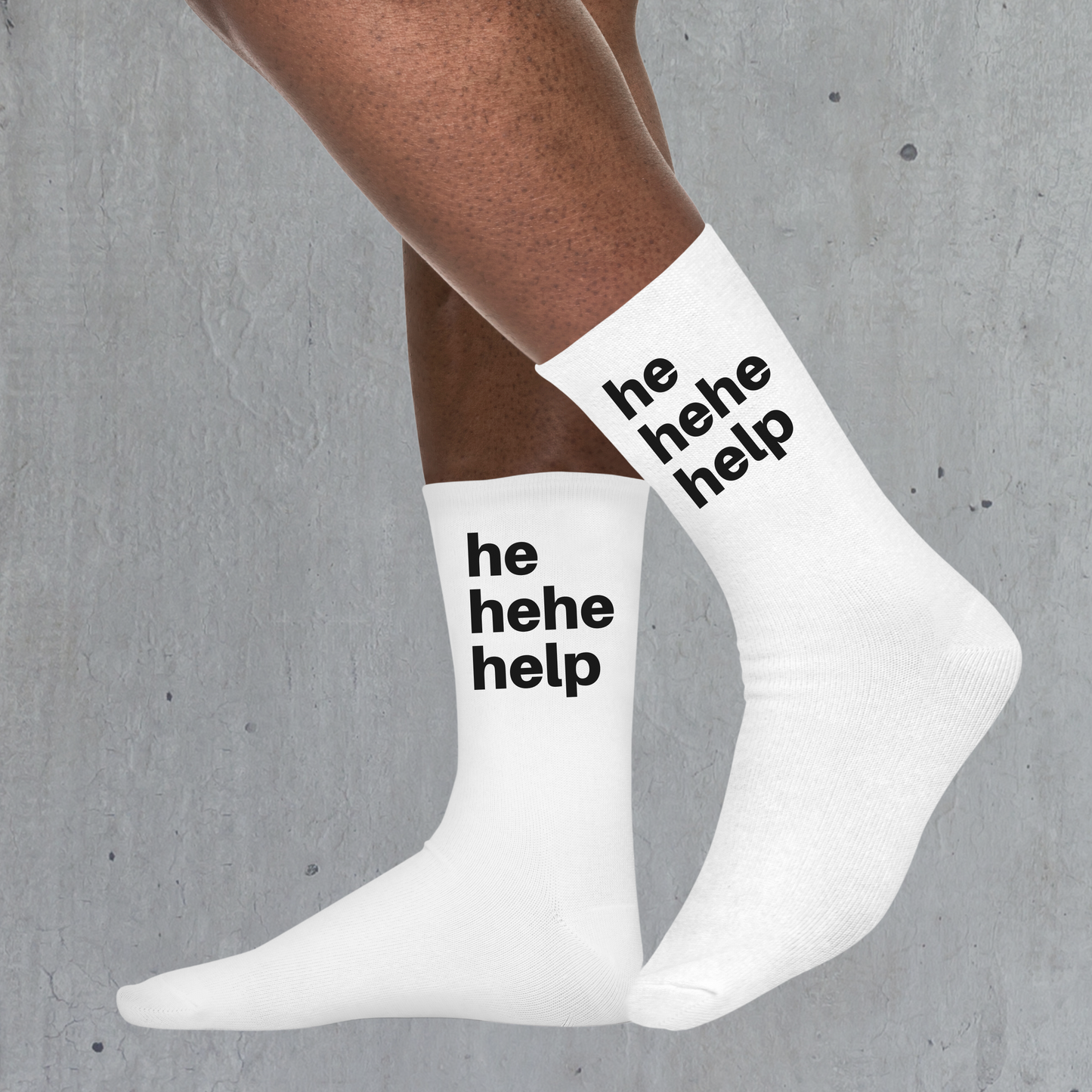 Hehelp White Crew Socks