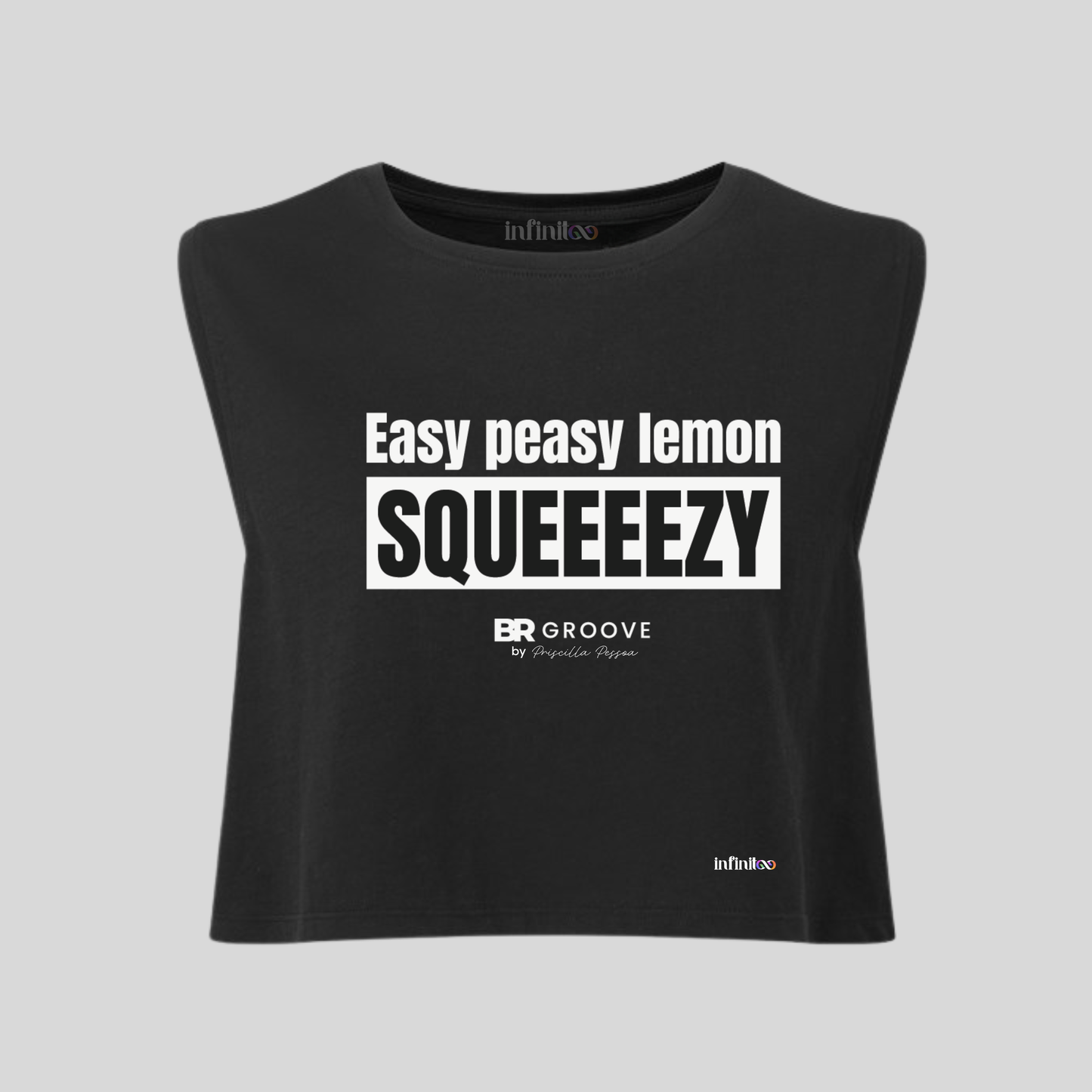 Easy Peasy Lemon Squeezy White/Black Unisex Cropped