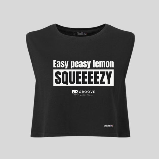 Easy Peasy Lemon Squeezy White/Black Unisex Cropped